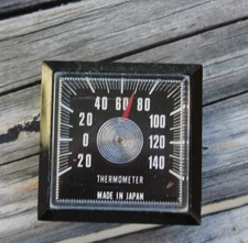 Thermometer Vintage Antique car Auto nos gauge Chevy Ford Hot Rod Black