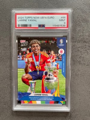 2024 TOPPS NOW UEFA EURO LAMINE YAMAL PSA 9 NATIONAL DEBUT