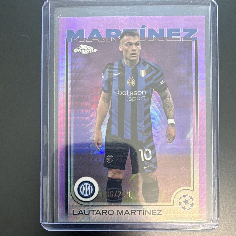 Topps 2022-23 Chrome  UCL Lautaro Martinez Inter 3 Card Lot Refractor 186/299