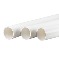 3pcs PVC Pipe 45.2mm ID x 50mm OD 0.5m Rigid Water Pipe Drain Pipe White