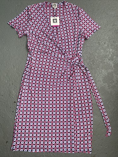 Anne Klein Faux Wrap Pattern Midi Dress