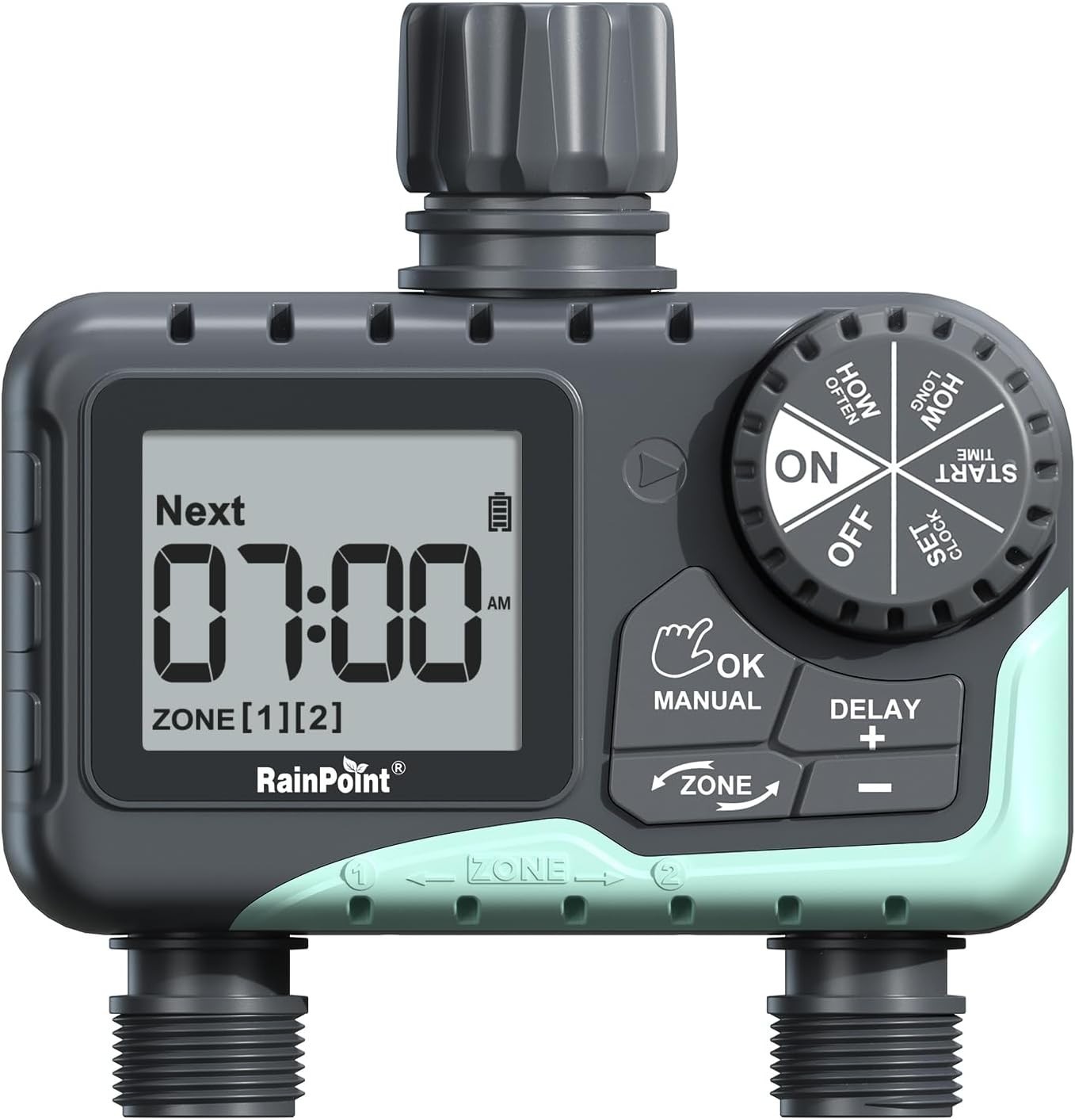 RAINPOINT 2 Zone Sprinkler Timer with Rain Delay