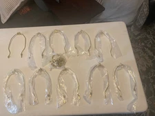 LOT OF 10 NEW 8 Inch Lamp Shade Harp and Saddle Finials 8" Brass