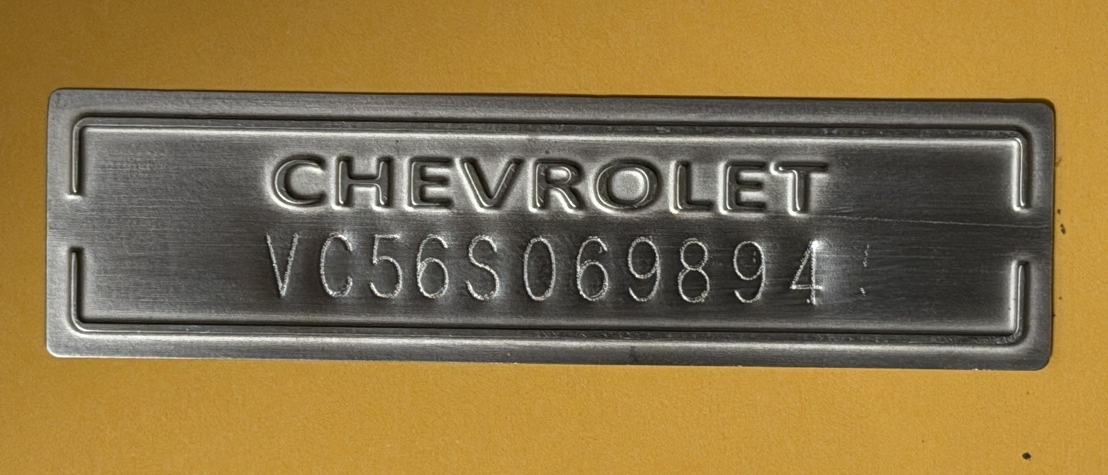 CHEVY CHEVROLET DOOR DASH TAG DATA SERIAL NUMBER PLATE *Stamped w/ Your Number*