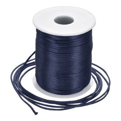 Nylon Satin Cord 2mm, 109 Yard Nylon String for Bracelet Navy Blue
