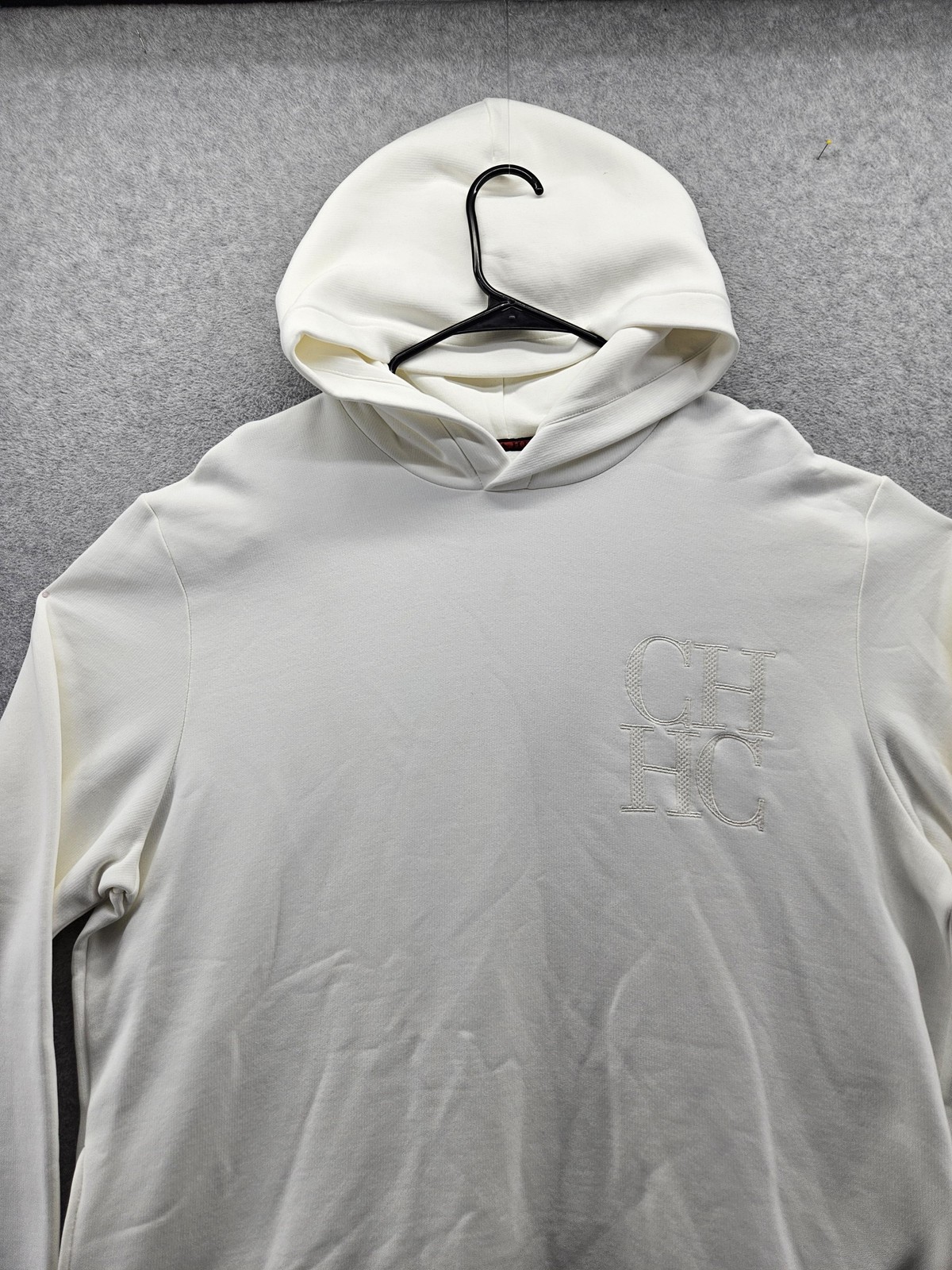 Carolina Herrera Hoodie Sweatshirt Mens 2XL White Pullover CH HC Logo Fleece image 2