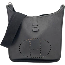 HERMES Evelyne 1 GM □I Stamp Black SHW Epsom from Japan #1611