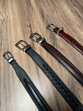 VTG ONYX by BRIGHTON Leather Belts LOT Size 36 Western Silver Bundle of 4