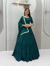 Women Rion Cotton Handmade Mirror Work Lehenga Choli Indian Ethnic Party Wear
