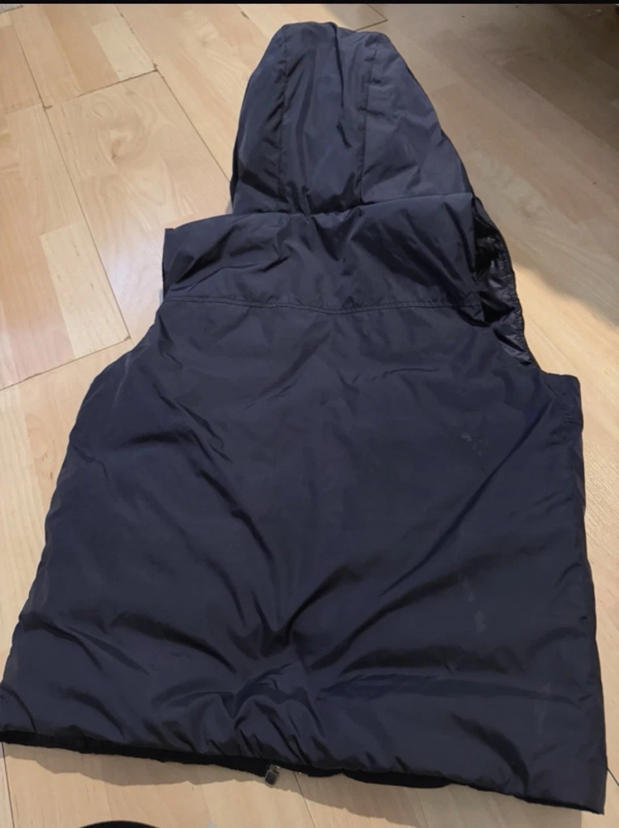 Moncler Alexios Hooded Down Gilet Blue 11-12Y Full Zip Pockets Nylon