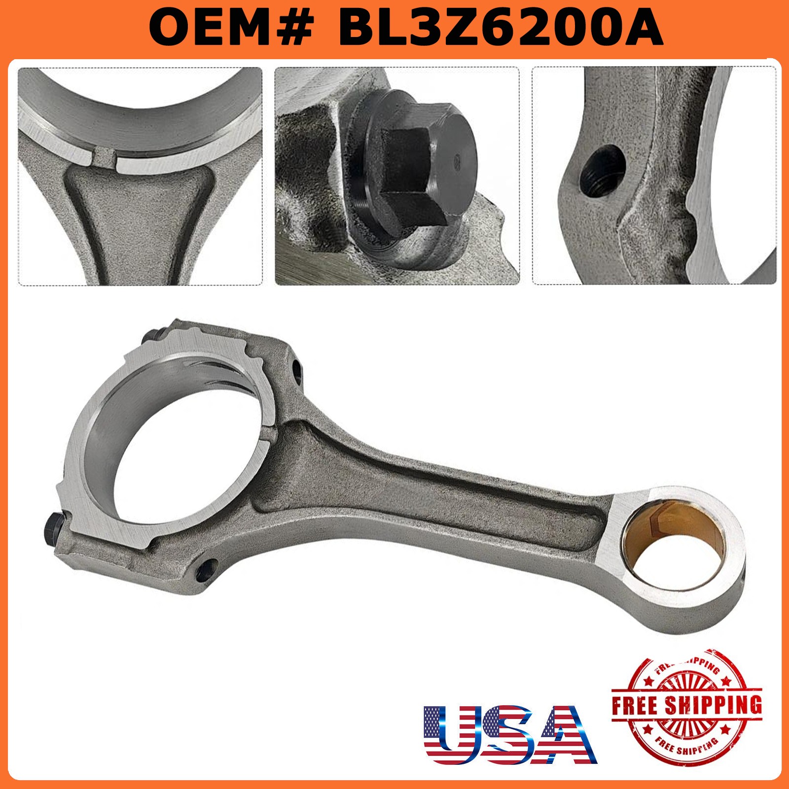 Engine Piston Connecting Rod For Ford 3.5L 2007 2008-2019 BL3Z6200A BL3Z-6200-A
