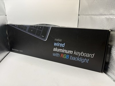 NEW Matias RGB Backlit Wired Aluminum Keyboard FK318PCLBB (Q37)