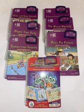 LeapFrog School House Leap Pad Lot 7 Books Cartridges Phonemic Awareness K