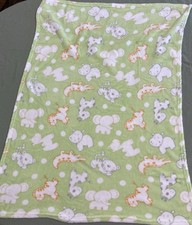 Baby Mode Green Plush Baby Blanket With Animals