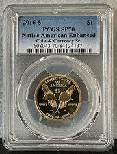 2016-S PCGS SP70 Code Talkers Sacagawea Native American Dollar. Enhanced Finish!