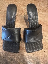 Bottega Veneta Lido Mules Black Size 7.5 38 NWOB