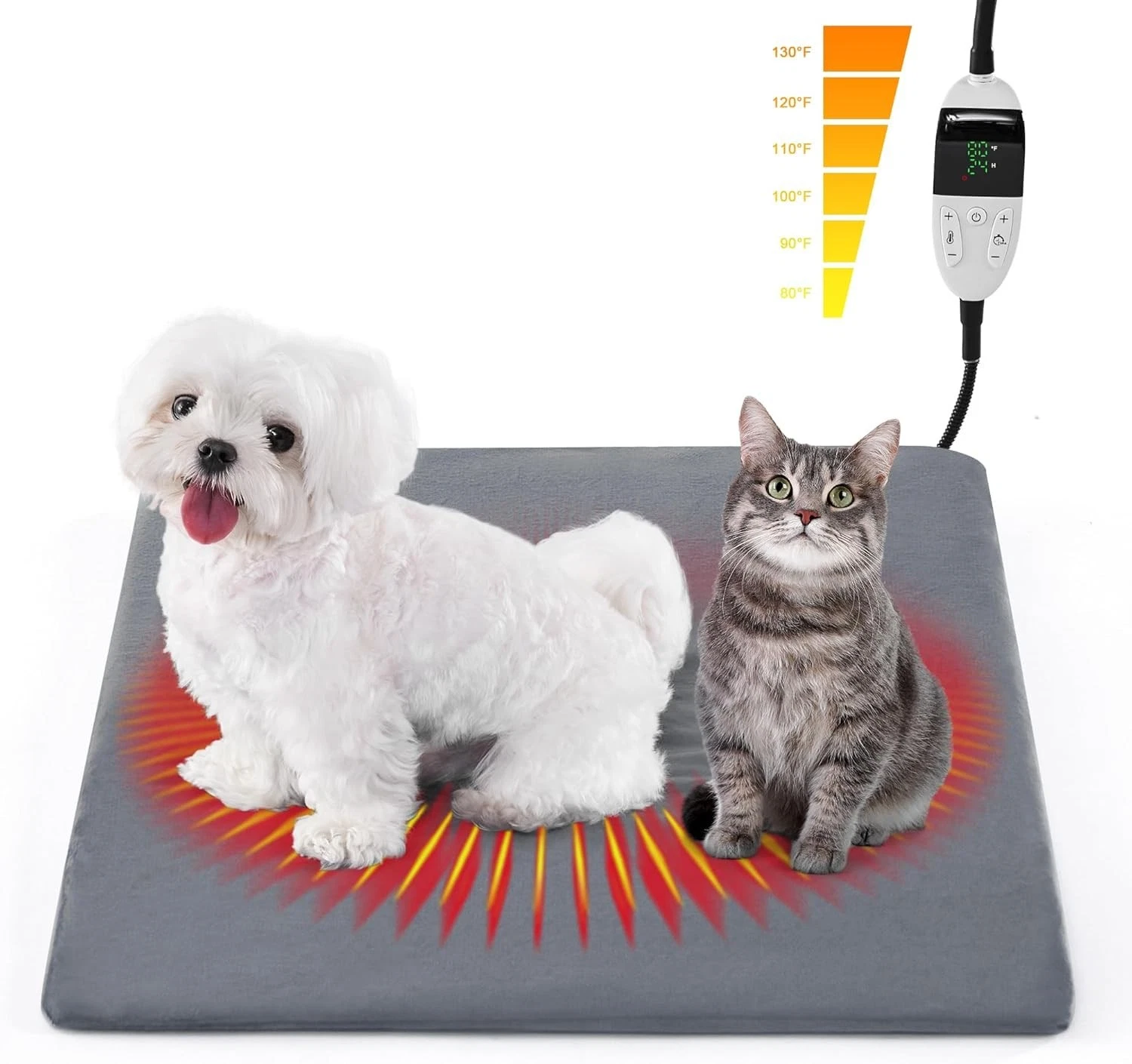 Cat Heating Pad Indoor Outdoor Pet Dogs Puppy 5 Level Timer 6 Level Temperature