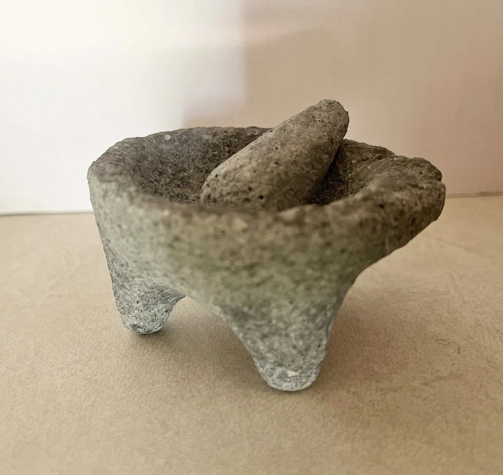 Vtg Hand Made Mini Mortar & Pestle 1.75” Tall 2.75” Diameter Gray Stone
Opens in a new window or tab