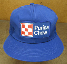 VTG Purina Blue Farm animals feed seed USA Patch Snapback hat trucker cap