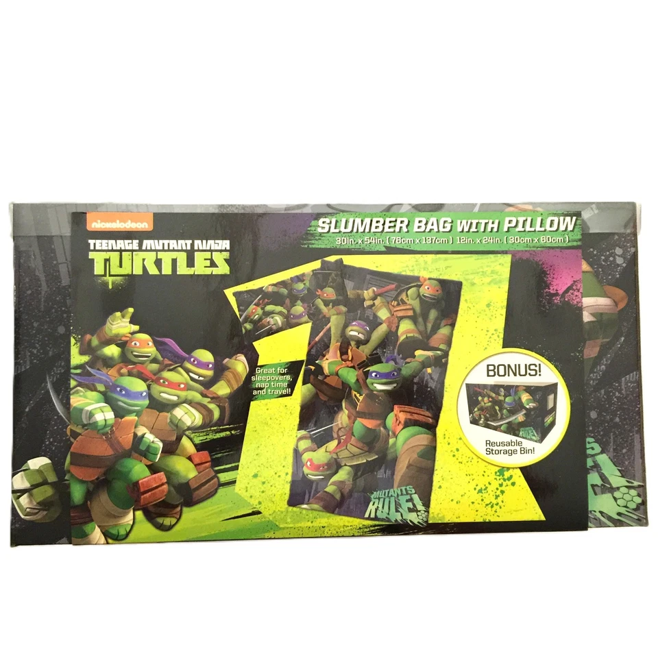 Bolso de Dormir Nickelodeon Teenage Mutant Ninja Turtles 30x54 pulgadas Almohada 12x24 pulgadas Nuevo Foto 2 de 4