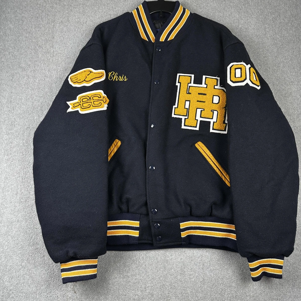 Veste Varsity Letterman Vintage Burean Holloway - Taille L/38 - Jaune - Occasion Très Bon état