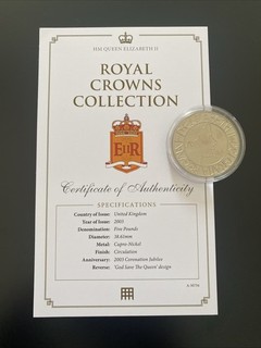 2003 UK £5 Commemorative Coin Coronation Jubilee God Save The Queen &COA (49699)