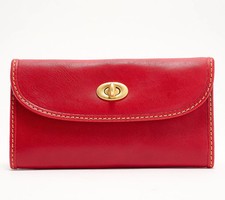 Dooney Bourke Florentine Leather Continental Turnlock Wallet-Red-NEW-A675092
