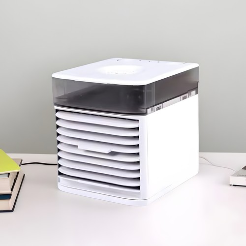 Refroidisseur d'Air 4 en 1 Portable Puissant Humidificateur de Refroidissement Ventilateur avec 2 Paquets de Glace - Photo 5 sur 12