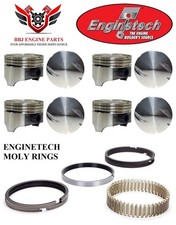8 Enginetech Flat Top Pistons Moly For 1970-1983 Rings Chevrolet 454 7.4 Bbc 8 Enginetech Flat Top Pistons Moly For 1970-1983 Rings Chevrolet 454 7.4 Bbc