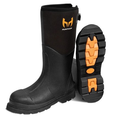 Rubber Work Boots, Puncture-Proof with Steel Toe & Shank, Waterproof Insulate...