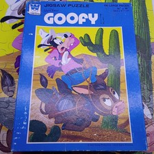 Vintage Whitman Sheriff Goofy 100 Piece Jigsaw Puzzle Complete 14 X 18 Inch 70s