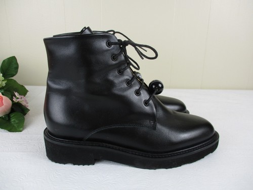Dear Frances Black Leather Lace-up Combat Boots size 36 - Picture 8 of 13