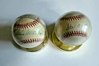 Hank Aaron and Eddie Mathews Autograph National League NL Signed Baseballs