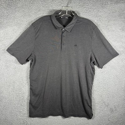 Travis Mathew Mens XL Charcoal Gray Heather Short Sleeve Golf Polo Shirt