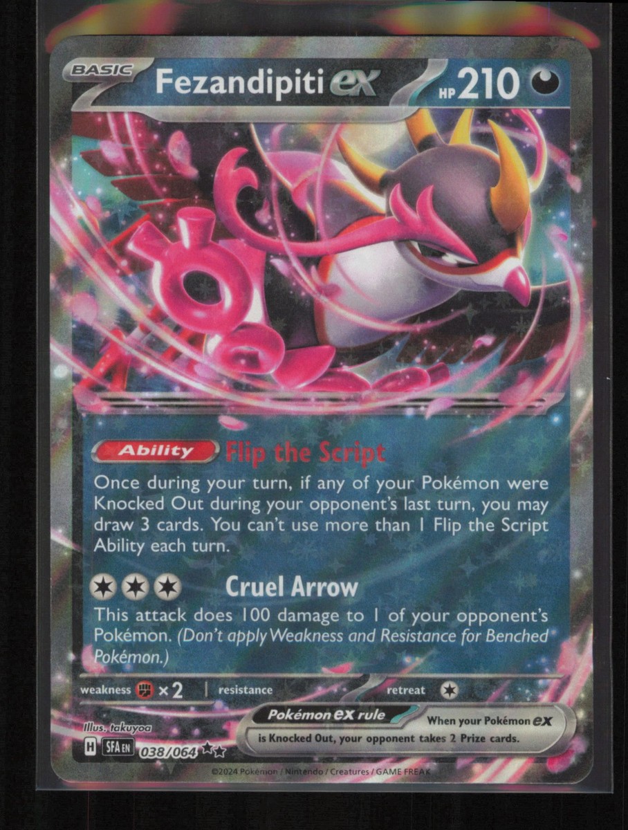 Pokemon Carta Singola – Fezandipiti Ex 038/064 – Favola Avvolta – Doppia Stagnola Rara – Autentica Per Collezionisti