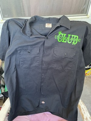USO Feolafani Club Dickies Men's Size 2XL Black Short Sleeve Button Up Shirt
