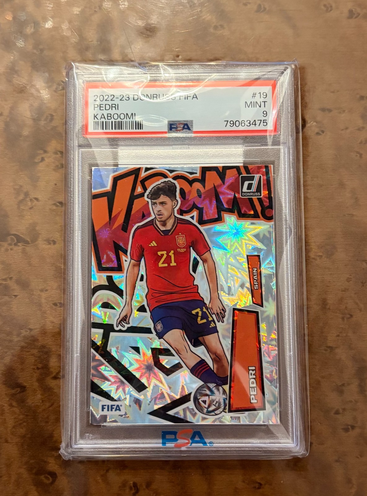 2022-23 PANINI DONRUSS FIFA PEDRI #19 KABOOM! SPAIN PSA 9 MINT