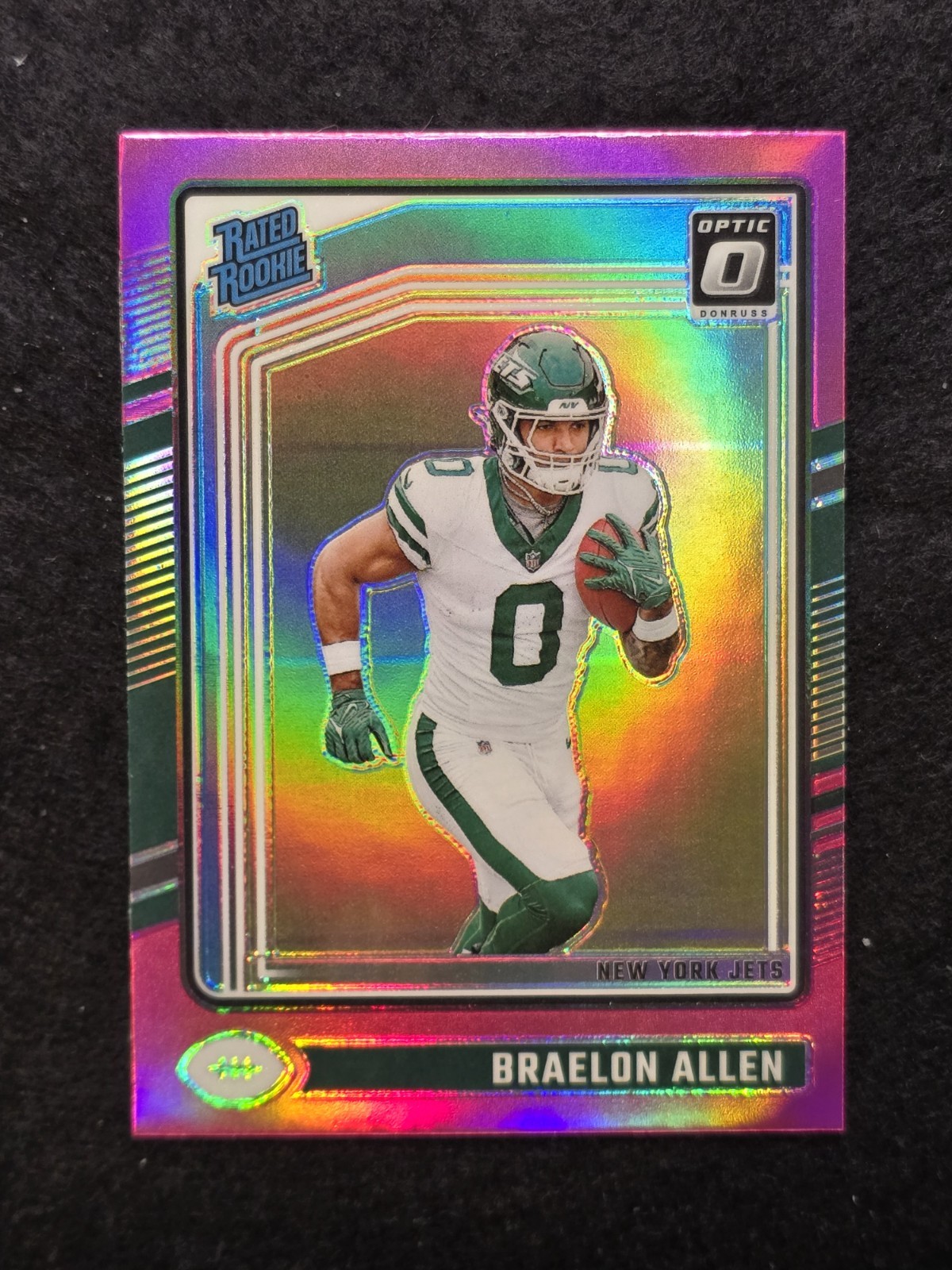 2024 Panini Donruss Optic - Rated Rookie Braelon Allen #211 Pink Prizm (RC) Jets