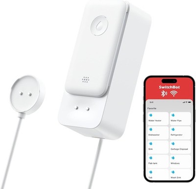 SwitchBot WiFi Wassersensor - Smarter Wasserlecksucher 100dB Alarm, IP67, 1m