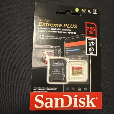 SanDisk 256GB microSDXC Extreme Pro 170MB/s U3 A2 V30 256G microSD SDSQXCZ-256G
