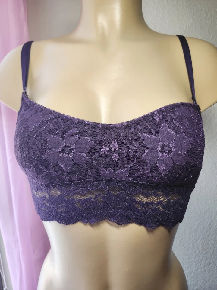 Wendy Glez Lace Lightly Padded Bralette Adjustable Straps Sz Small - Image 2 of 4