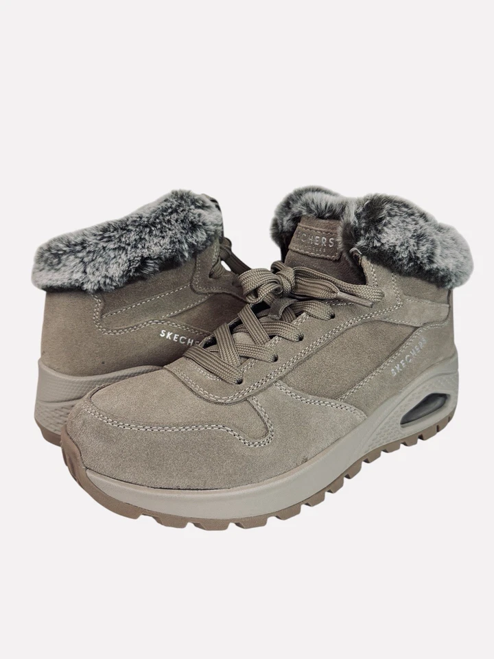 Botas deportivas para mujer Skechers Street Uno resistentes Wintriness color topo oscuro talla 9 Foto 3 de 4
