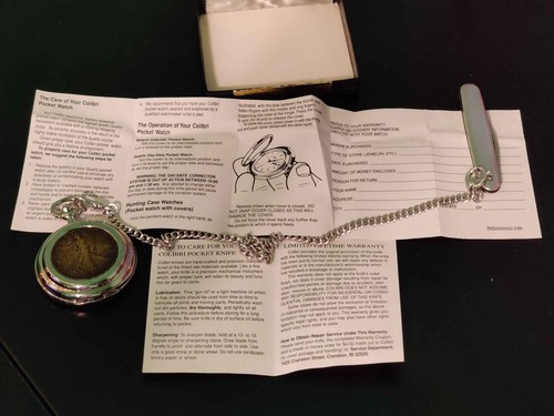 Colibri Silver 1943 Half Dollar Quartz Pocket Watch w/ Pocket Knife WORKING - Picture 3 of 15