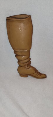 Vtg Early American Boot Cast Metal Wall Decor Hanging Distressed 70s Midwest