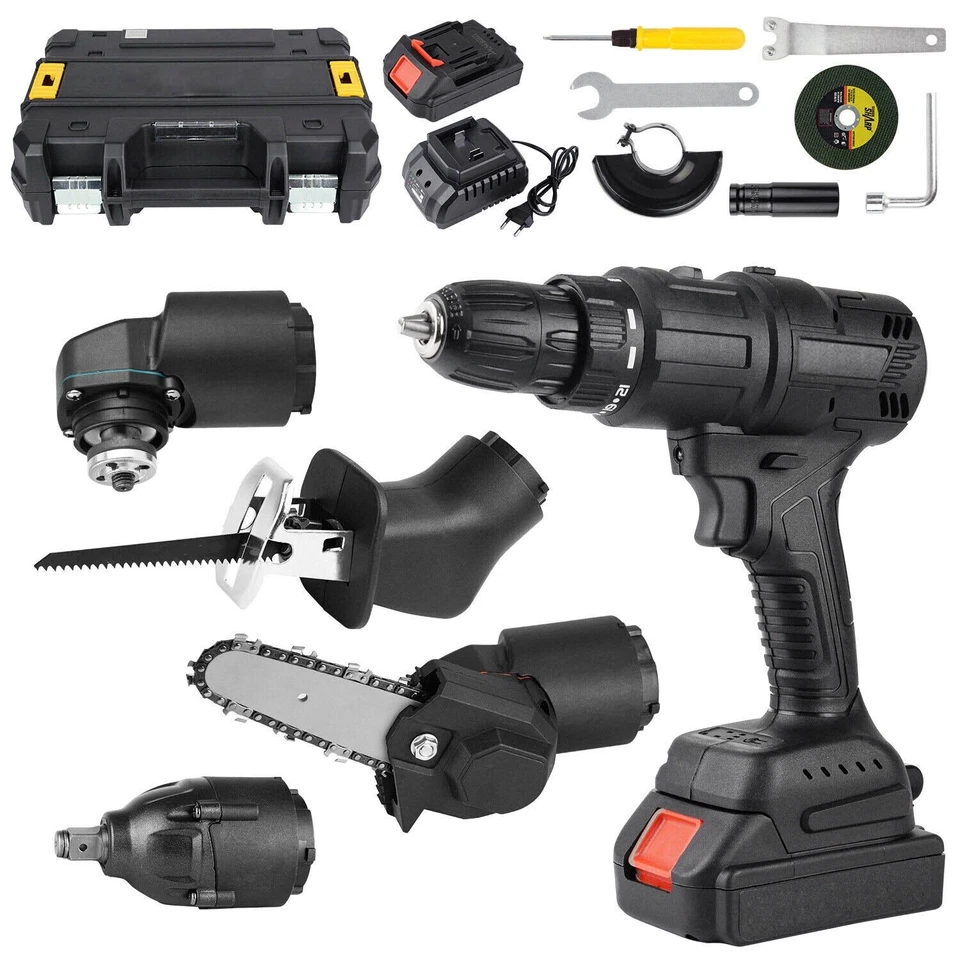 5IN1 Brushless Drill Combo Kit Multi Tool Saw Sander Power Tool Set +2 Batteries - Image 3 of 4
