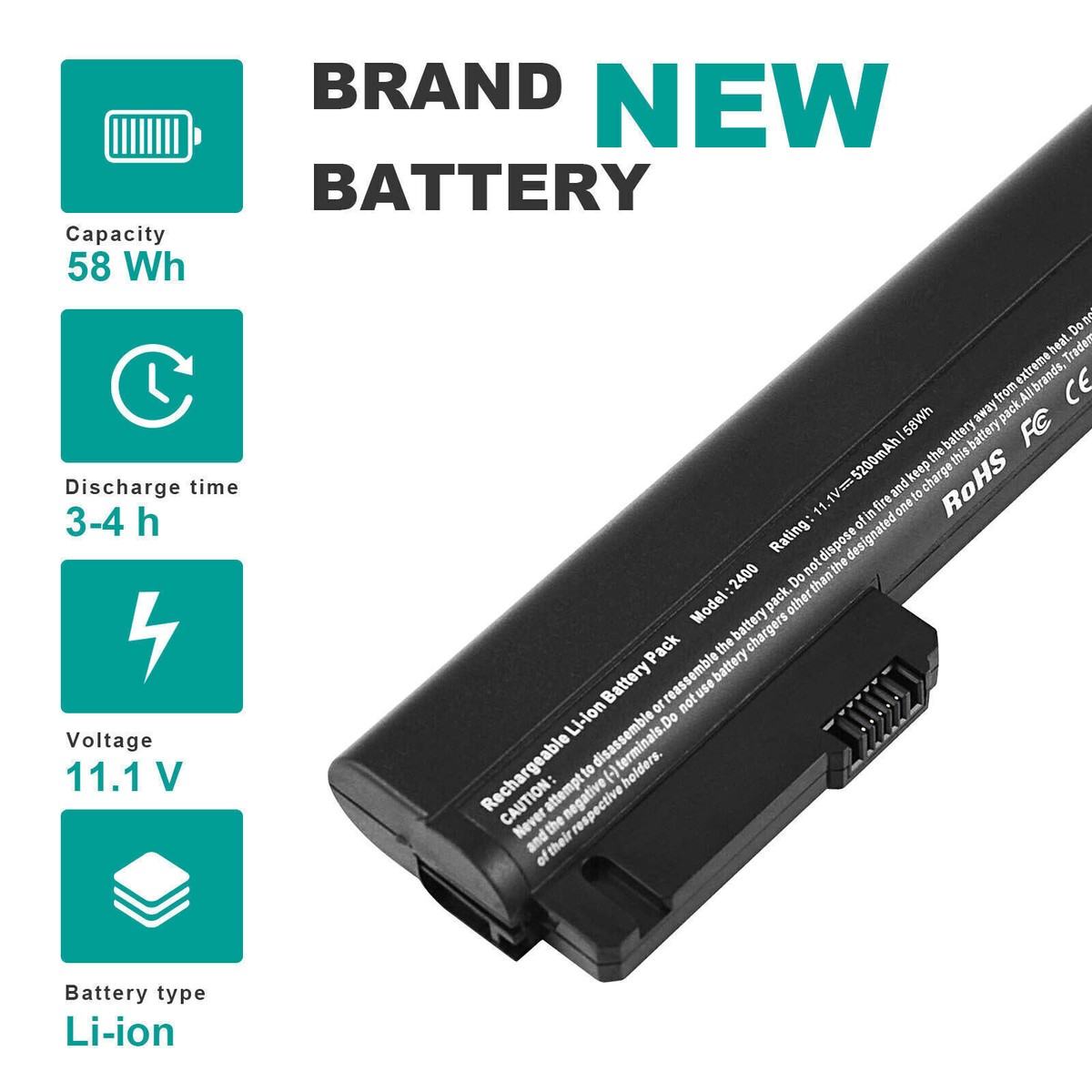 Battery for HP EliteBook 2530p 2540p COMPAQ NC2400 2400 2533t