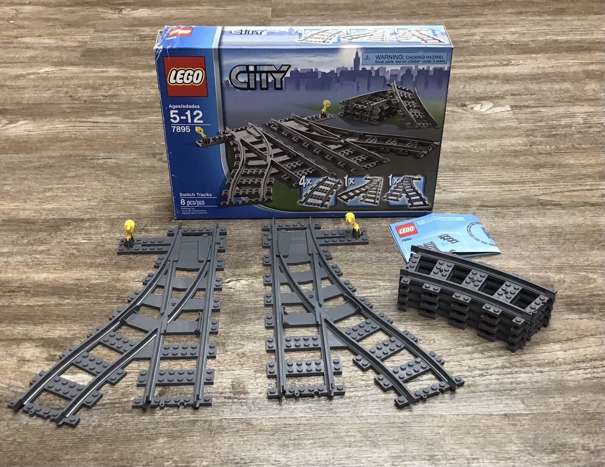 Lego City 7895 Switch Tracks 100% Complete W/Box X6 Train Track Pieces  HTF!🇺🇸