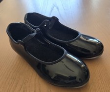 Girls Black Tap Shoes - size 3M - Danshuz Star Tone - elastic strap