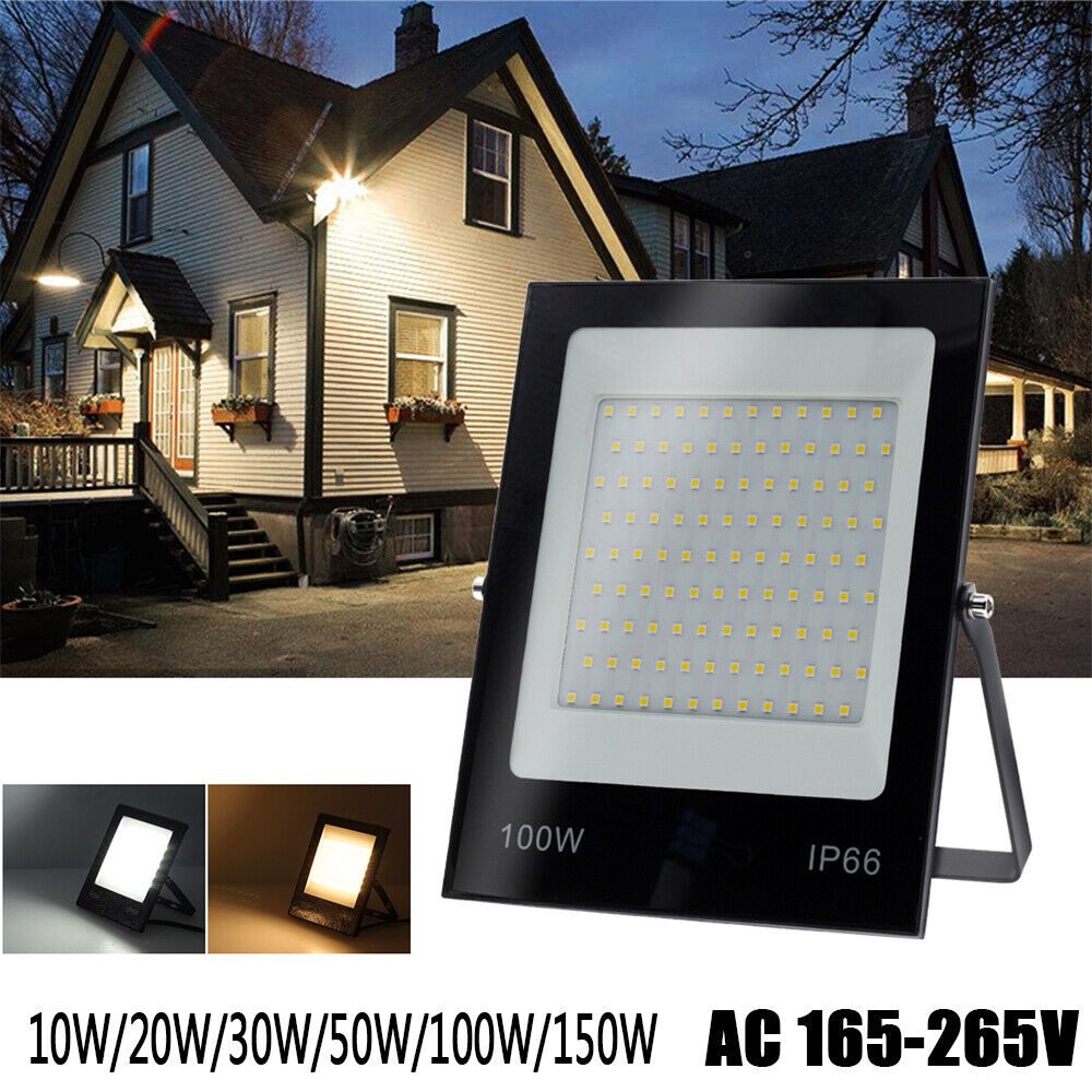 10W-150W LED Luz de Inundación Impermeable Exterior Foco Reflector Pared Lámpara