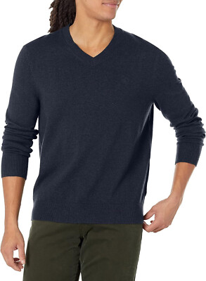 Calvin Klein Mens Extra Fine Merino Wool Blend V Neck Sweater in Zimone Medium
